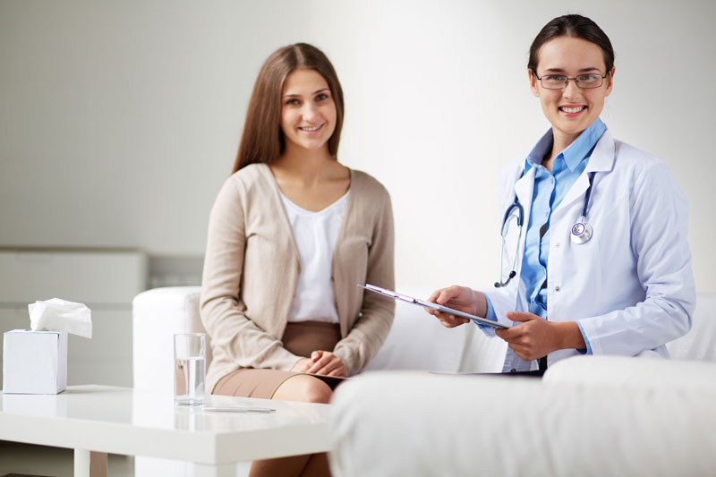 Patient receiving care for dizziness and balance symptoms